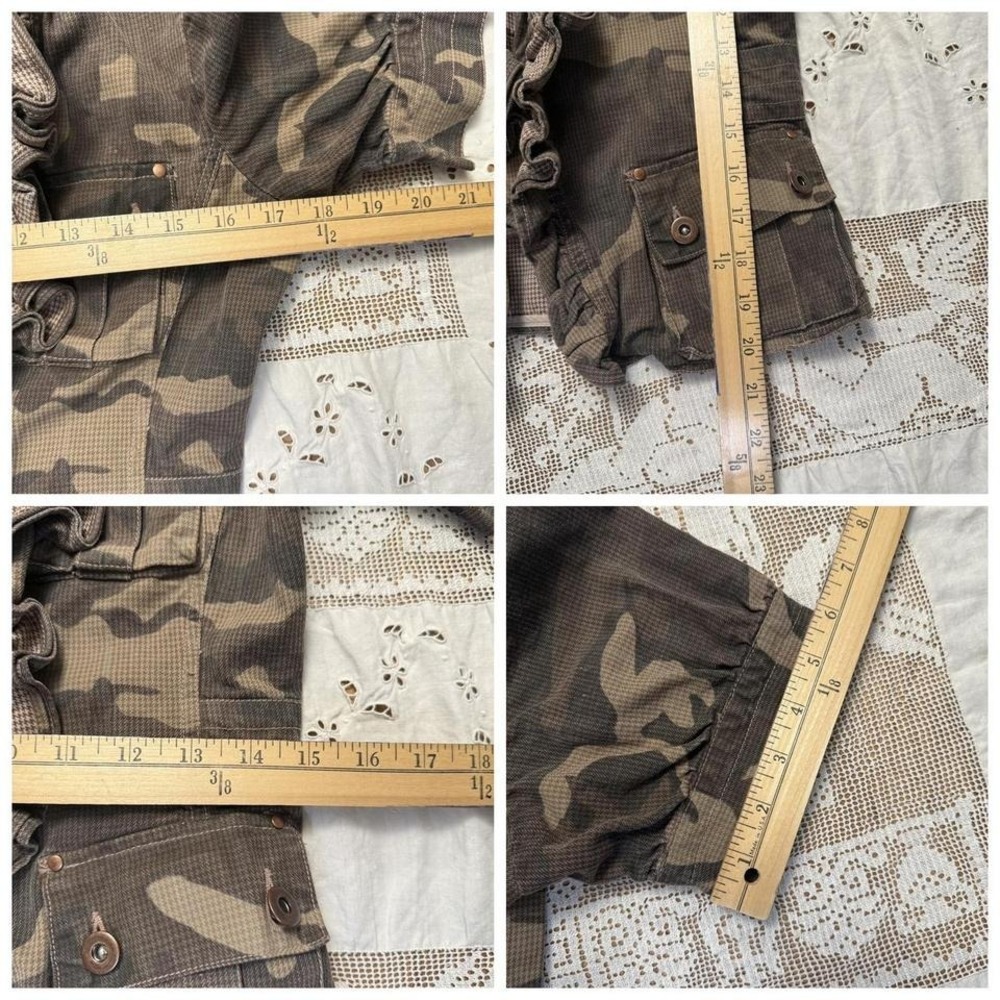 Nick & Mo Vintage Rags Camo Ruffle Utility Jacket Tagged L - Picture 6 of 7